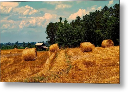 Hay Metal Print featuring the photograph Virginia Hay Field by Mountain Dreams