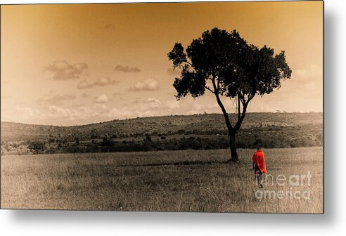 Masai Metal Print featuring the photograph Walk by Charuhas Images