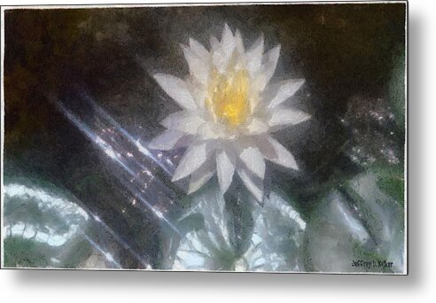 Water Lily Metal Print featuring the painting Water Lily in Sunlight by Jeffrey Kolker