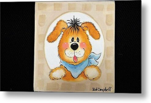 Dog Metal Print featuring the painting Welcome to My House by Debra Campbell