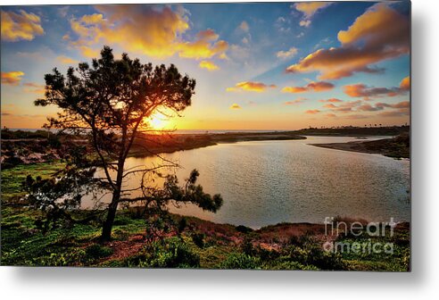 Batiquitos Lagoon Metal Print featuring the photograph What a Glow at the Batiquitos Lagoon by David Levin