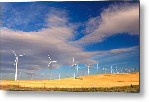 Wind Metal Print featuring the photograph Wind Farm Against the Sky by Todd Kreuter