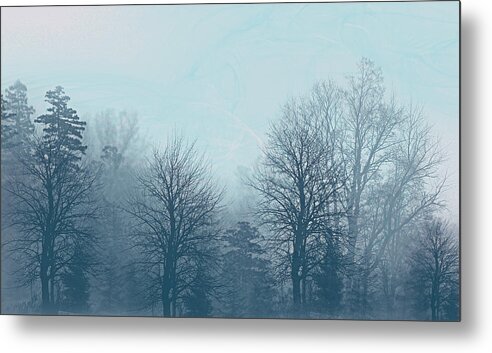 Trees Metal Print featuring the digital art Winter Morning by Milena Ilieva