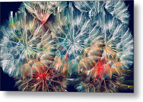 Circular Metal Print featuring the digital art Wisps by Cathy Anderson