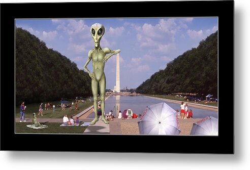Ufo Metal Print featuring the photograph Alien Vacation - Washington D C #1 by Mike McGlothlen