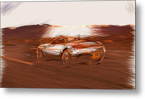 Aston Metal Print featuring the digital art Aston Martin DB11 Volante Drawing #2 by CarsToon Concept