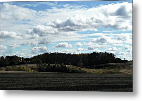Country Autumn Curves Metal Print featuring the photograph Country Autumn Curves 3 by Cyryn Fyrcyd