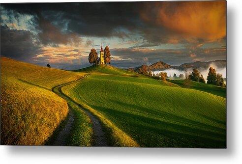 Landscape Metal Print featuring the photograph Evening Light... #1 by Krzysztof Browko