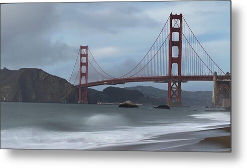 Evening Metal Print featuring the photograph Golden Gate Bridge #1 by Wei Yu