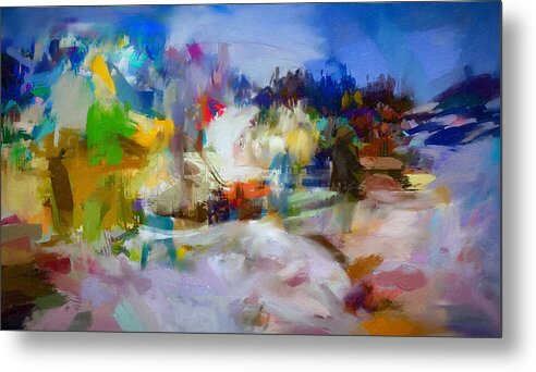 Art Metal Print featuring the mixed media Good Vibes Of Spring By The Riverside by Aleksandrs Drozdovs