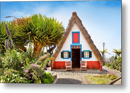 Landscape Metal Print featuring the photograph Traditional Home Palheiros - Santana #2 by Jan Wlodarczyk