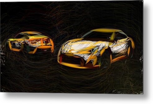 Toyota Metal Print featuring the digital art Toyota 86 GT Yellow Limited Draw #3 by CarsToon Concept