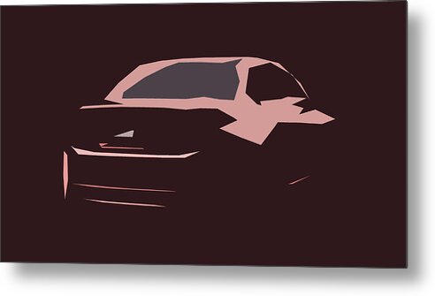 Car Metal Print featuring the digital art Honda Accord Euro R Abstract Design #4 by CarsToon Concept
