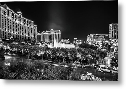 Vegas Metal Print featuring the photograph Night Time In Las Vegas Nevada Strip #5 by Alex Grichenko