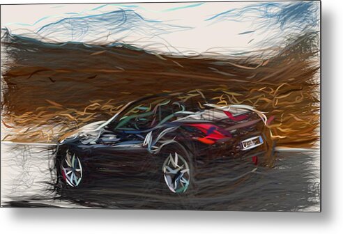 Nissan Metal Print featuring the digital art Nissan 370Z Draw #6 by CarsToon Concept