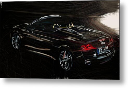 Audi Metal Print featuring the digital art Audi R8 Spyder Draw #8 by CarsToon Concept