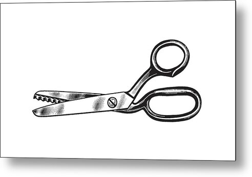 Archive Metal Print featuring the drawing Scissors #8 by CSA Images
