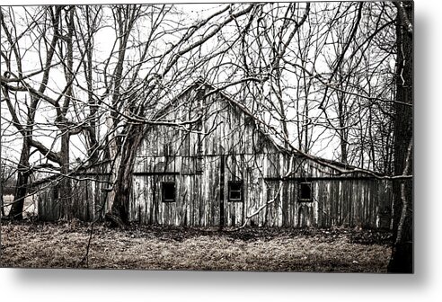 Barn Metal Print featuring the photograph Abandoned Barn Highway 6 V2 by Michael Arend