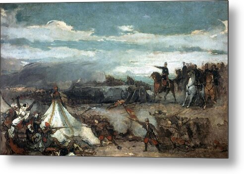 Eduardo Rosales Metal Print featuring the painting 'An Episode from the Battle of Tetuan', 1868, Oil on canvas, 75 x 125 cm, P04615. by Eduardo Rosales -1836-1873-