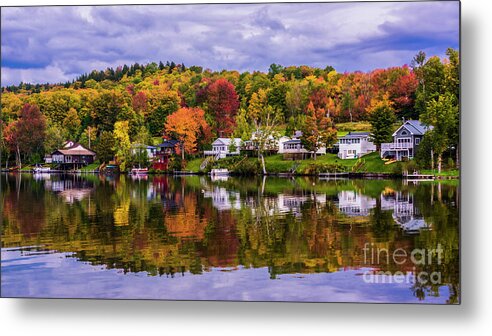 Vermont Metal Print featuring the photograph Autumn at the lake. by Scenic Vermont Photography