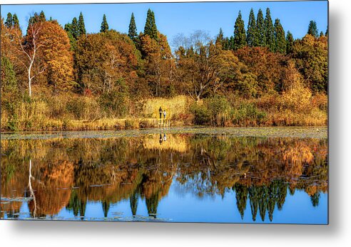 Forest Metal Print featuring the photograph Autumn Holidays For Parents And Children. by Yuusuke Hisamitsu
