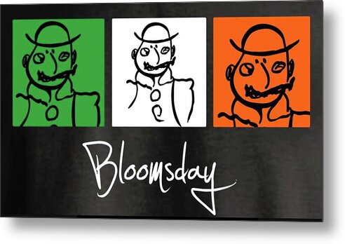 James Joyce Ulysses Bloomsday Metal Print featuring the drawing Bloomsday by Roger Cummiskey
