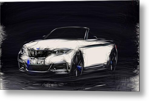 Bmw Metal Print featuring the digital art BMW 2 Series Convertible Drawing by CarsToon Concept