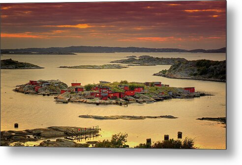 Archipelago Metal Print featuring the photograph Boathouses In Sweden by Mikael Tigerström