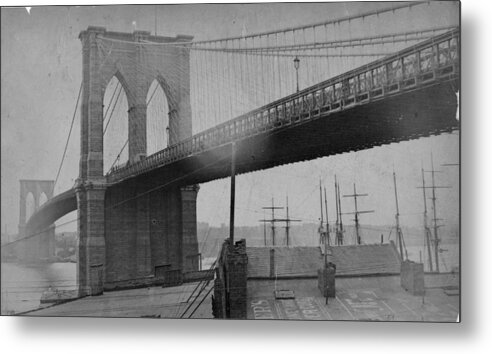 1880-1889 Metal Print featuring the photograph Brooklyn Suspension by Hulton Archive