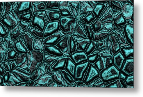 Rock Wall Metal Print featuring the digital art Bumpy Super Blue Wall Abstract by Don Northup