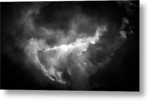 Dark Metal Print featuring the photograph Canadair by Alessandro Traverso
