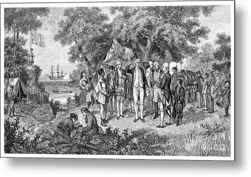 Engraving Metal Print featuring the drawing Captain Cook Claims Botany Bay, New by Print Collector