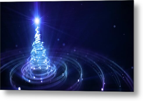 Particle Metal Print featuring the digital art Christmas Background by Da-kuk