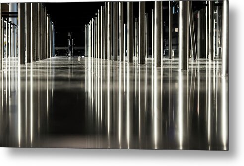 Lines Metal Print featuring the photograph Chrome Lines by Steve Somerville