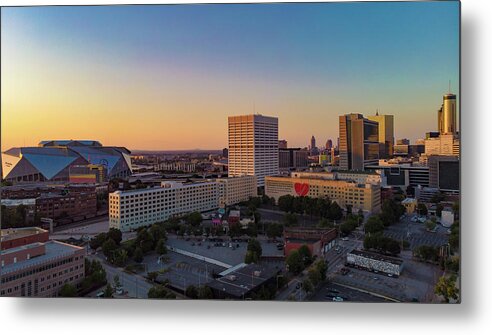 Colorful Metal Print featuring the photograph Downtown Heart by Mike Dunn