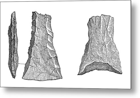 Anthropology Metal Print featuring the photograph Flint Hatchet And Tool Stone by Science Source