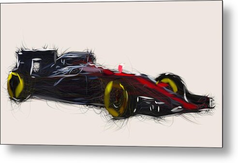 Formula1 Metal Print featuring the digital art Formula1 McLaren MP4 30 Draw by CarsToon Concept