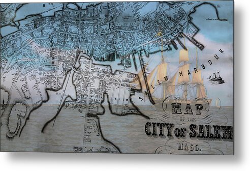 Friendship Of Salem Metal Print featuring the photograph Friendship of Salem on Salem Map by Jeff Folger