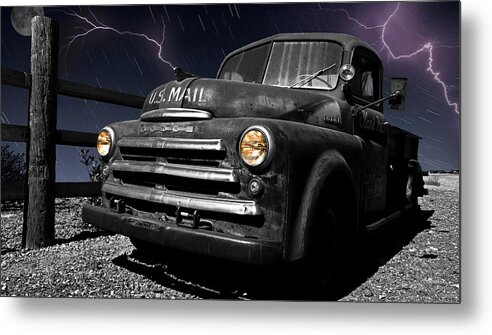Car Metal Print featuring the photograph Ghost Post Car by Peter Schade