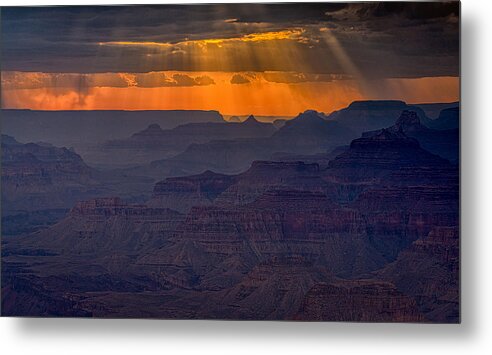 Grand Metal Print featuring the photograph Grand Canyon Sunset by Ning Lin