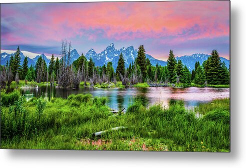 Grand Tetons Metal Print featuring the photograph Grand Sunset by Hamish Mitchell