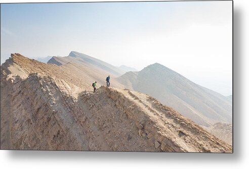Mountains Metal Print featuring the photograph Hiking On Mars by Ori Feldman