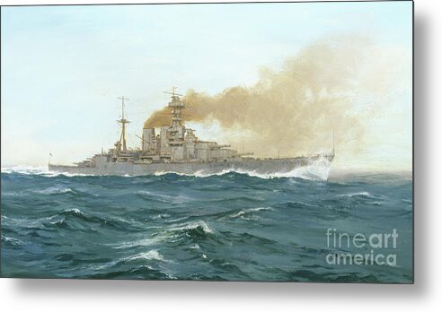 Ship Metal Print featuring the painting HMS Hood, 1919 by Duff Tollemache
