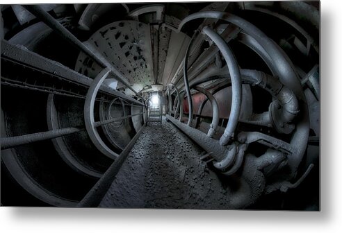 Industry Metal Print featuring the photograph Inside The Pipe by Francois Casanova