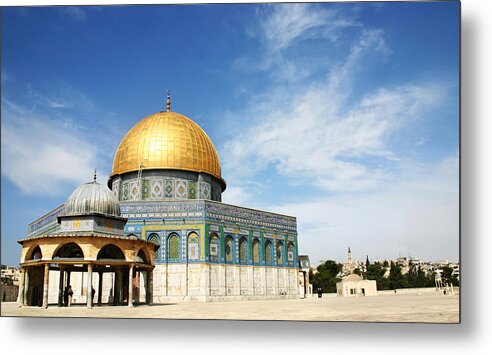 Dome Of The Rock Metal Print featuring the photograph Jerusalem Dome Of Rock On A Sunny Day by Doulos