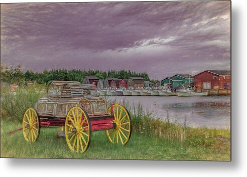 Pei Metal Print featuring the photograph Lobster Crate Wagon of Malpeque by Marcy Wielfaert