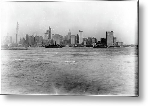 Lower Manhattan Metal Print featuring the photograph Lower Manhattan Skyline & The Hudson by The New York Historical Society