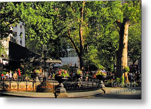 Fountain Metal Print featuring the photograph Madison Square Park Summer No.2 - A New York Impression by Steve Ember