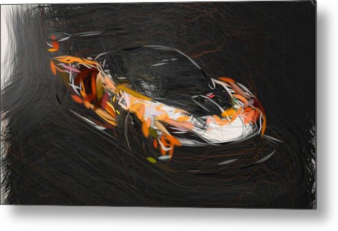 Mclaren Metal Print featuring the digital art McLaren Senna GTR Drawing by CarsToon Concept