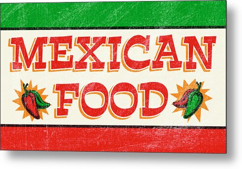 Mexican Food Metal Print featuring the digital art Mexican Food by Retroplanet